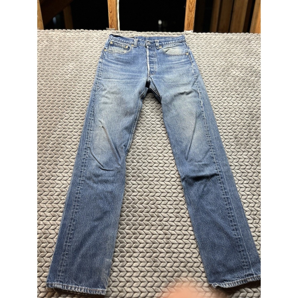 Vintage 90s Levis 501XX Jeans Mens 32x38 Made USA Button Fly Distressed Denim